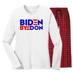 Biden Byedon Funny Politcal Anti Biden Women's Long Sleeve Flannel Pajama Set 