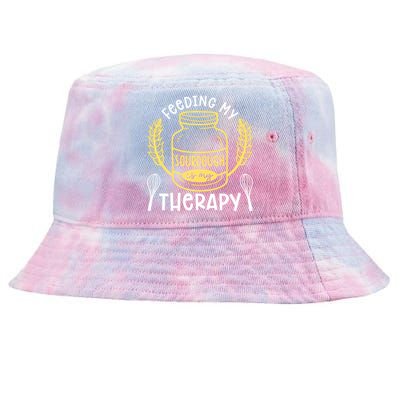 Bread Baking Feeding My Sourdough Is My Therapy Bread Baker Cool Gift Tie-Dyed Bucket Hat