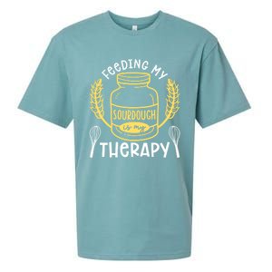 Bread Baking Feeding My Sourdough Is My Therapy Bread Baker Cool Gift Sueded Cloud Jersey T-Shirt