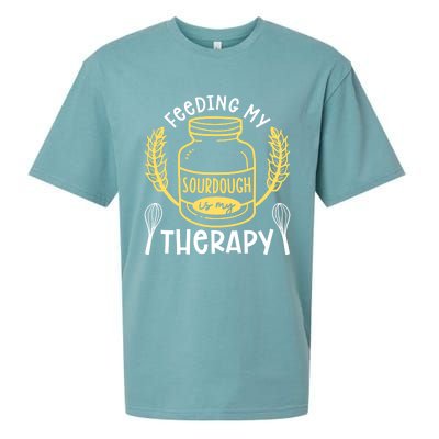 Bread Baking Feeding My Sourdough Is My Therapy Bread Baker Cool Gift Sueded Cloud Jersey T-Shirt