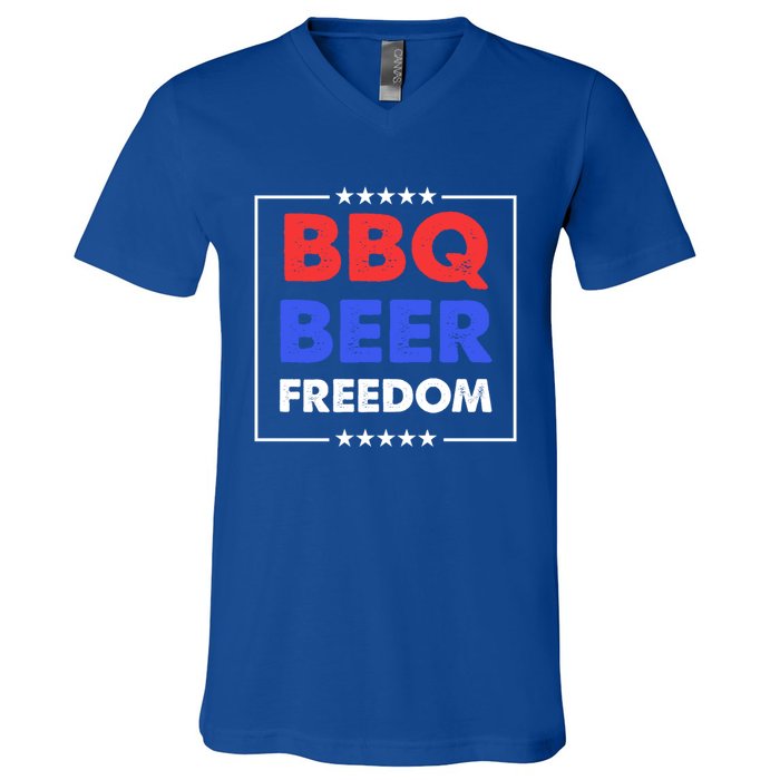 Bbq Beer Freedom Gift Bbq Beer Freedom Great Gift V-Neck T-Shirt