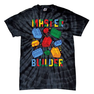 Brick Builder Funny Blocks Building Master Builder Tie-Dye T-Shirt