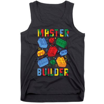 Brick Builder Funny Blocks Building Master Builder Tank Top