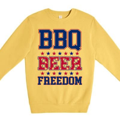 Bbq Beer Freedom Funny Republican Design Gift Premium Crewneck Sweatshirt