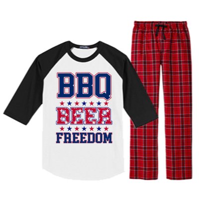 Bbq Beer Freedom Funny Republican Design Gift Raglan Sleeve Pajama Set