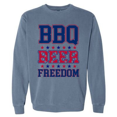 Bbq Beer Freedom Funny Republican Design Gift Garment-Dyed Sweatshirt