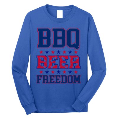 Bbq Beer Freedom Funny Republican Design Gift Long Sleeve Shirt