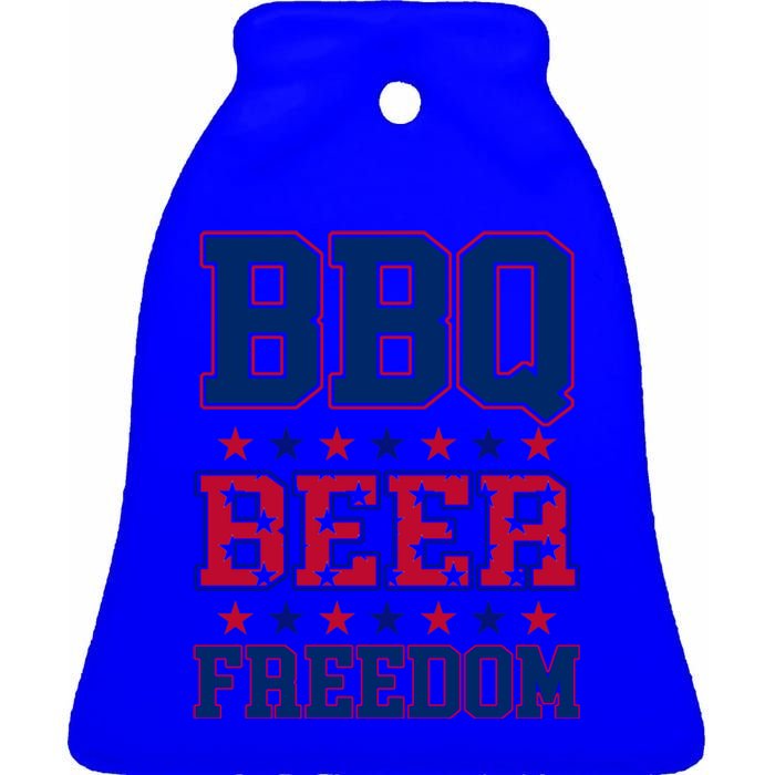 Bbq Beer Freedom Funny Republican Design Gift Ceramic Bell Ornament