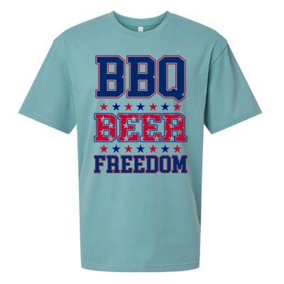 Bbq Beer Freedom Funny Republican Design Gift Sueded Cloud Jersey T-Shirt