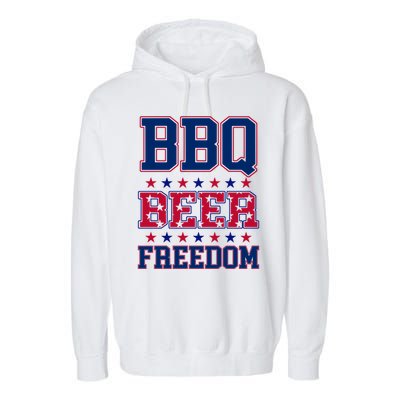 Bbq Beer Freedom Funny Republican Design Gift Garment-Dyed Fleece Hoodie