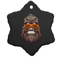 Bigfoot Birthday for Cool Striped Animal Theme Party Ceramic Star Ornament