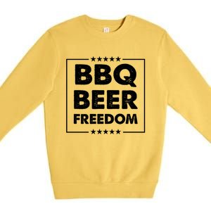 Bbq Beer Freedom Gift Premium Crewneck Sweatshirt