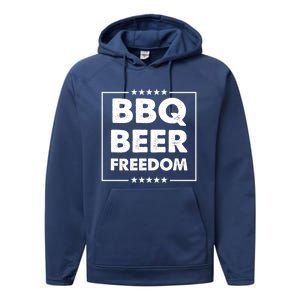 Bbq Beer Freedom Gift Performance Fleece Hoodie