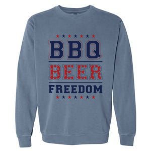 Bbq Beer Freedom Great Gift Garment-Dyed Sweatshirt