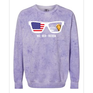 Bbq Beer Freedom Gift Colorblast Crewneck Sweatshirt