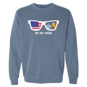 Bbq Beer Freedom Gift Garment-Dyed Sweatshirt