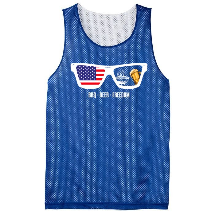 Bbq Beer Freedom Gift Mesh Reversible Basketball Jersey Tank