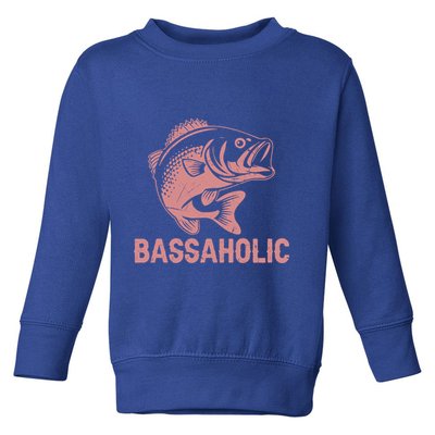Bassaholic Bass Fishing Gift Toddler Sweatshirt