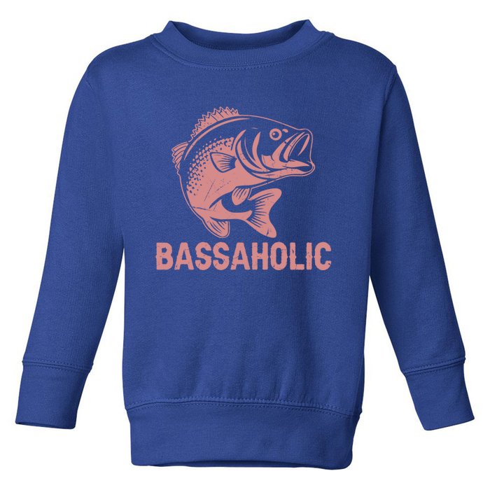 Bassaholic Bass Fishing Gift Toddler Sweatshirt