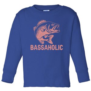 Bassaholic Bass Fishing Gift Toddler Long Sleeve Shirt