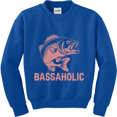 Bassaholic Bass Fishing Gift Kids Sweatshirt
