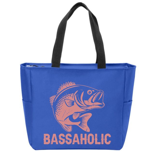 Bassaholic Bass Fishing Gift Zip Tote Bag