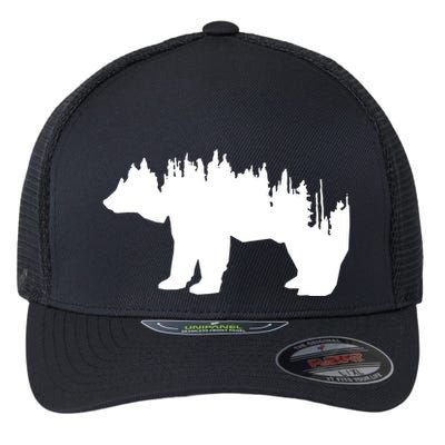 Brown Bear Forest Nature Flexfit Unipanel Trucker Cap
