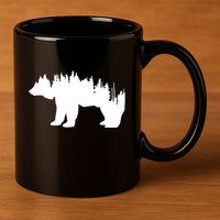 Brown Bear Forest Nature 11oz C Handle Ceramic Mug