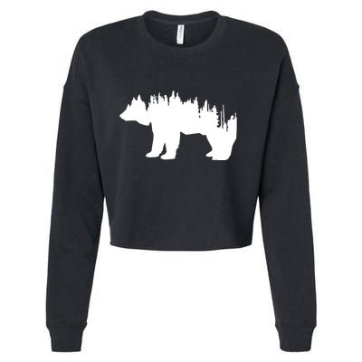 Brown Bear Forest Nature Cropped Pullover Crew