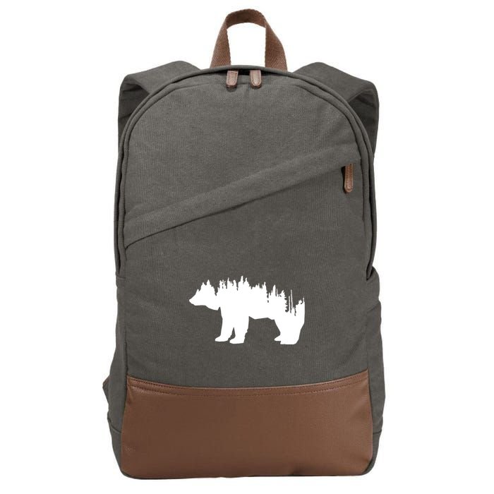 Brown Bear Forest Nature Cotton Canvas Backpack