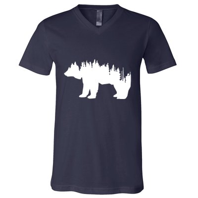 Brown Bear Forest Nature V-Neck T-Shirt