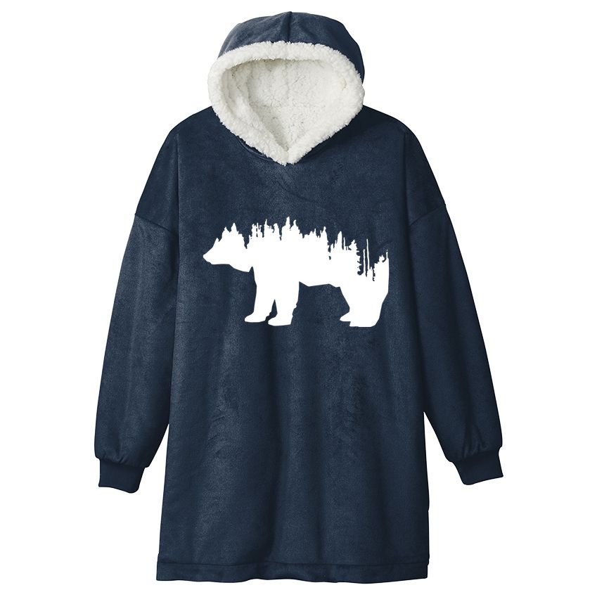 Brown Bear Forest Nature Hooded Wearable Blanket