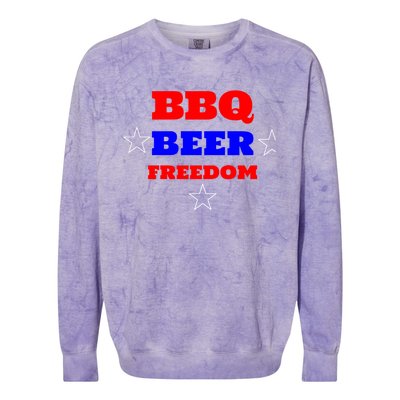 Bbq Beer Freedom Gift Colorblast Crewneck Sweatshirt