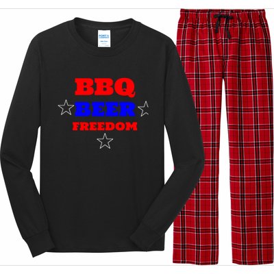 Bbq Beer Freedom Gift Long Sleeve Pajama Set