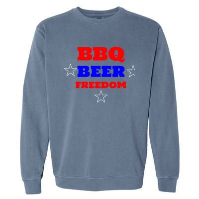 Bbq Beer Freedom Gift Garment-Dyed Sweatshirt