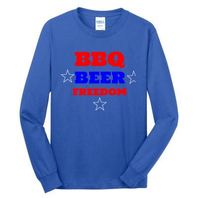 Bbq Beer Freedom Gift Tall Long Sleeve T-Shirt