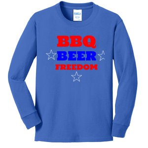 Bbq Beer Freedom Gift Kids Long Sleeve Shirt