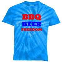 Bbq Beer Freedom Gift Kids Tie-Dye T-Shirt