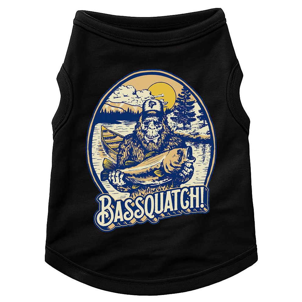 Bassquatch! Bass Fisherman Sasquatch Funny Bigfoot Fishing Doggie Tank