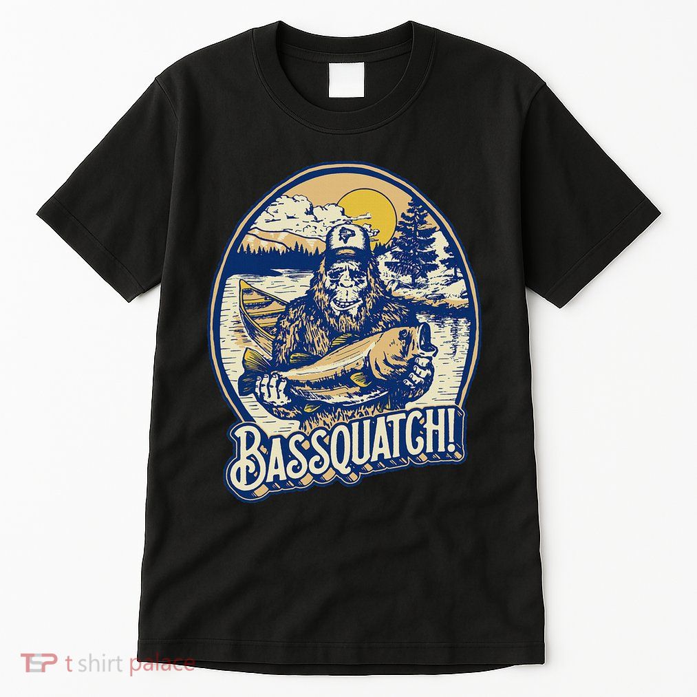 Bassquatch! Bass Fisherman Sasquatch Funny Bigfoot Fishing Tall T-Shirt