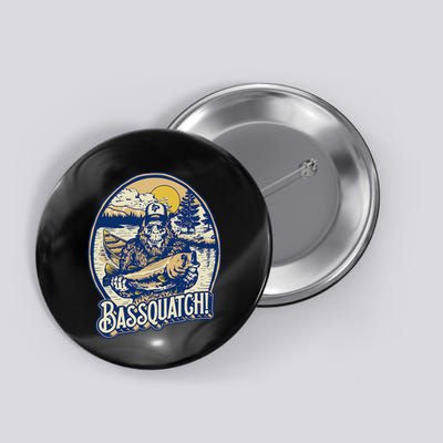 Bassquatch! Bass Fisherman Sasquatch Funny Bigfoot Fishing Button