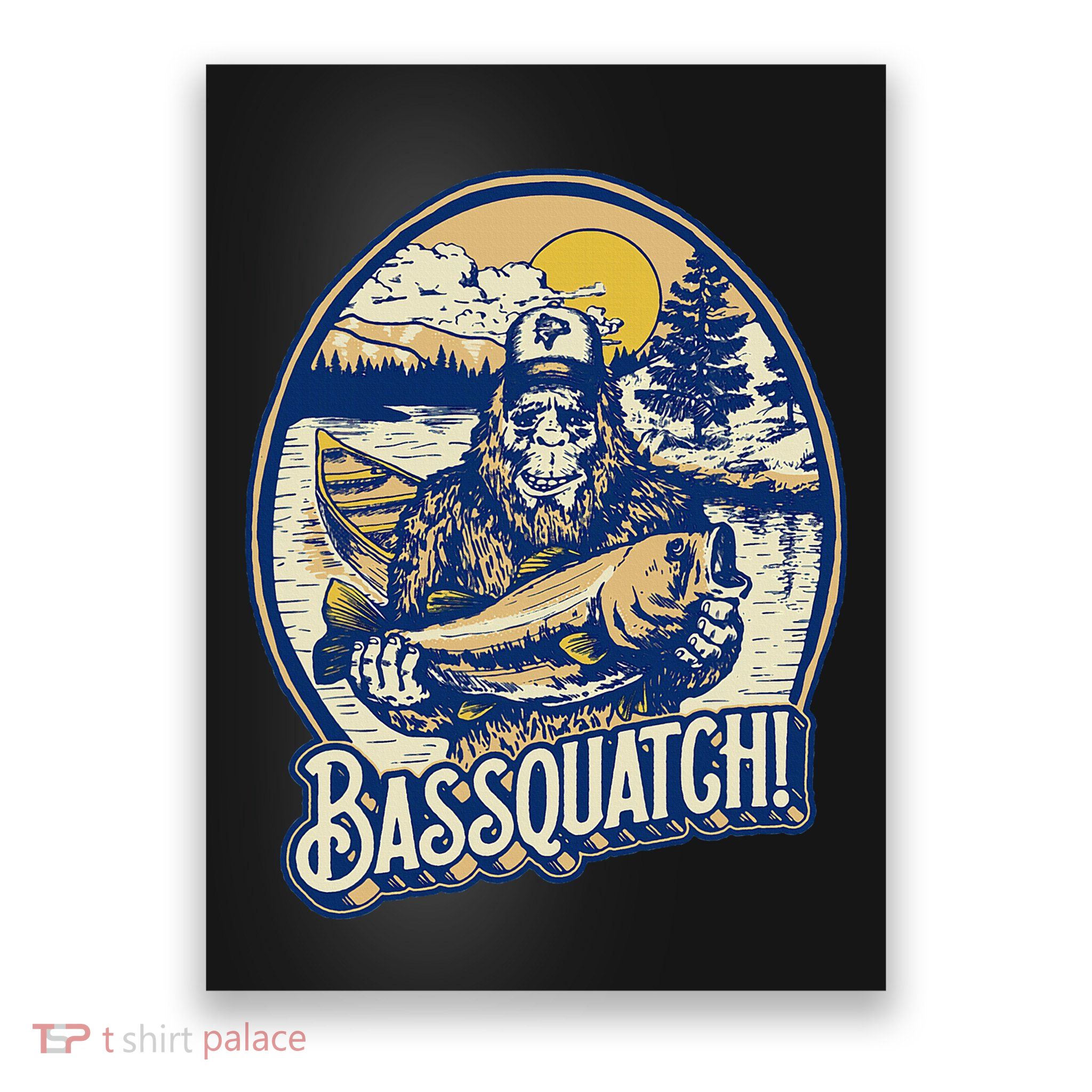 Bassquatch! Bass Fisherman Sasquatch Funny Bigfoot Fishing Poster
