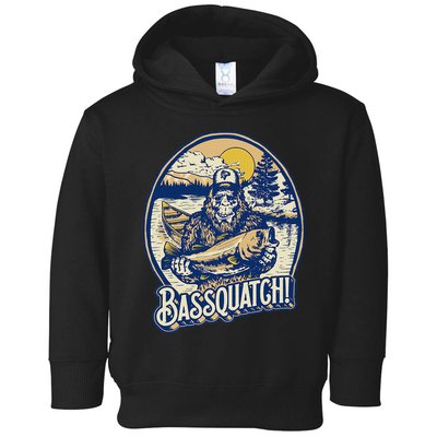 Bassquatch! Bass Fisherman Sasquatch Funny Bigfoot Fishing Toddler Hoodie
