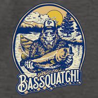 Bassquatch! Bass Fisherman Sasquatch Funny Bigfoot Fishing Vector Backpack