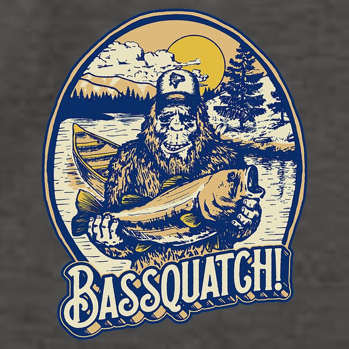 Bassquatch! Bass Fisherman Sasquatch Funny Bigfoot Fishing Vector Backpack