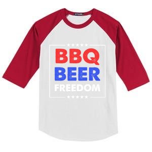 Bbq Beer Freedom Meaningful Gift Bbq Beer Freedom Gift Kids Colorblock Raglan Jersey