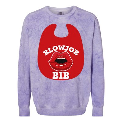 Blowjob Bib Funny Adult Dirty Humor Blowjob Bib Colorblast Crewneck Sweatshirt