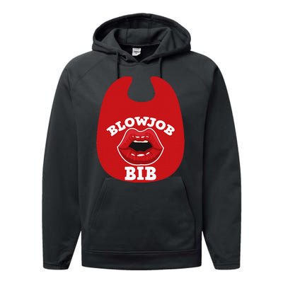 Blowjob Bib Funny Adult Dirty Humor Blowjob Bib Performance Fleece Hoodie