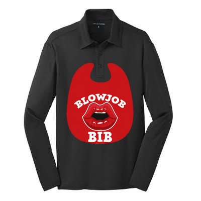 Blowjob Bib Funny Adult Dirty Humor Blowjob Bib Silk Touch Performance Long Sleeve Polo