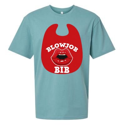 Blowjob Bib Funny Adult Dirty Humor Blowjob Bib Sueded Cloud Jersey T-Shirt